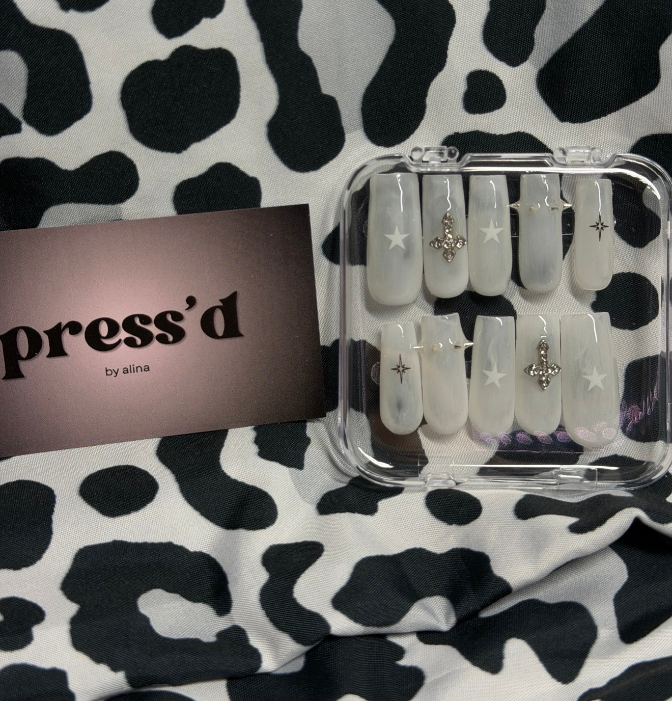 Milky white Press ons